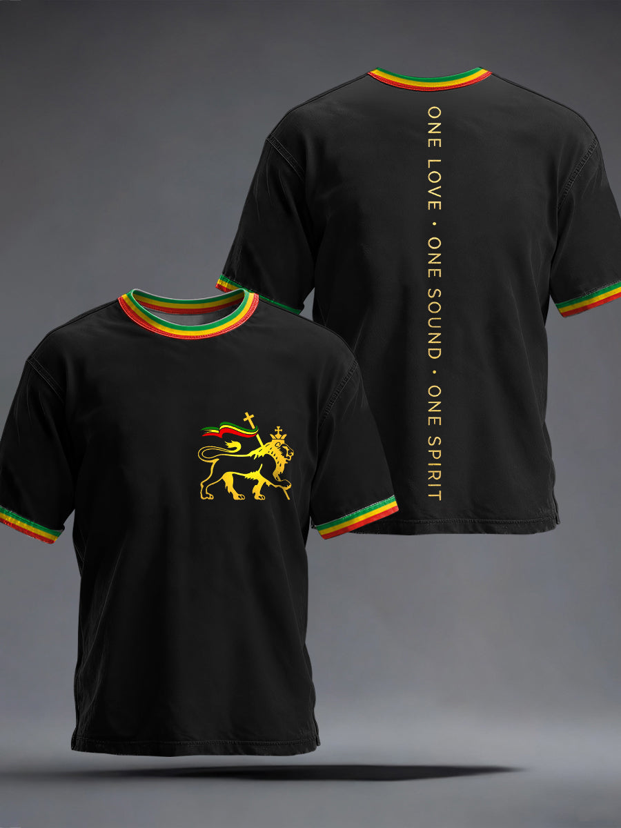 Men's Reggae Music Inspired Print Vintage T-Shirt