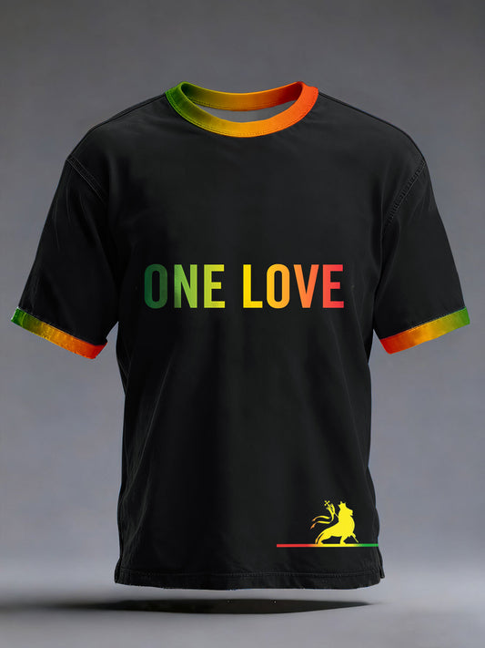 Men's Reggae Music Inspired Print Vintage T-Shirt