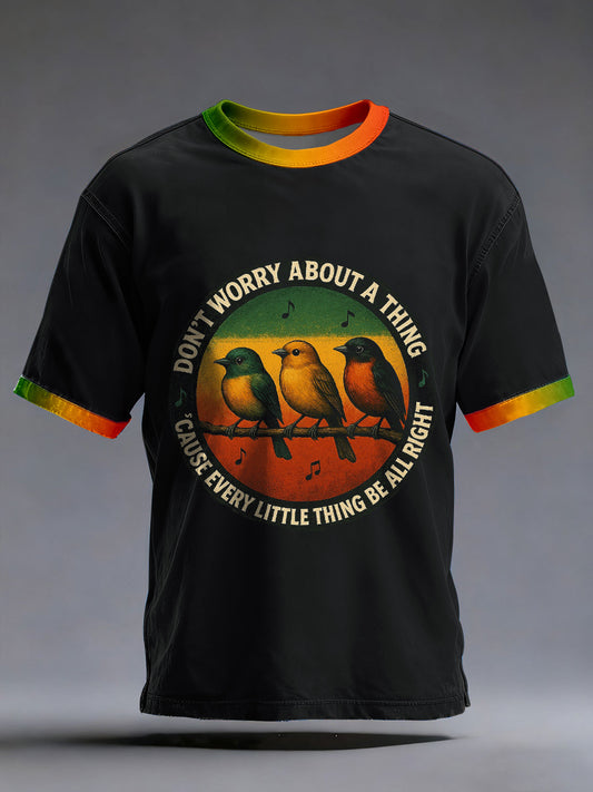 Men's Reggae Music Inspired Print Vintage T-Shirt