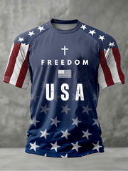 Men's Freedom 250th Anniversary Printed Casual T-Shirt