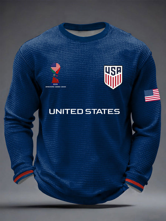 Men's USA Soccer Waffle Long Sleeve T-Shirt
