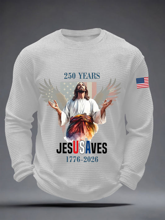 Men's American 250 Waffle Long Sleeve T-Shirt