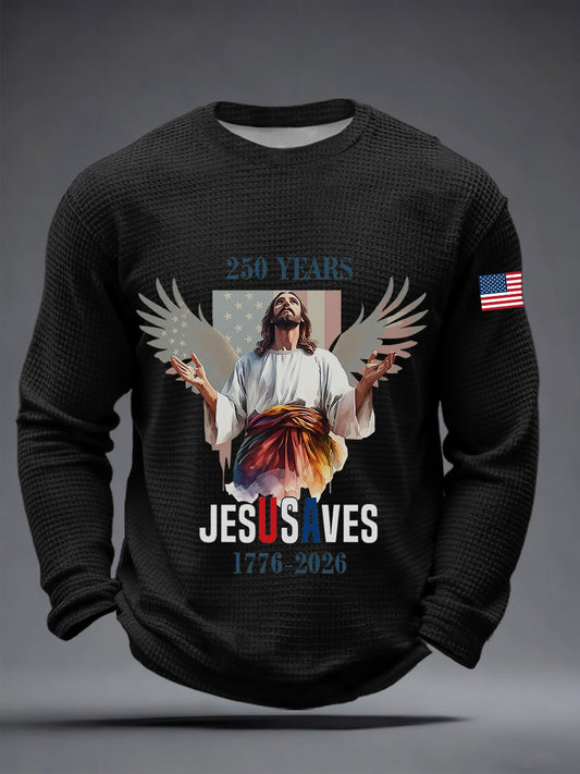 Men's American 250 Waffle Long Sleeve T-Shirt