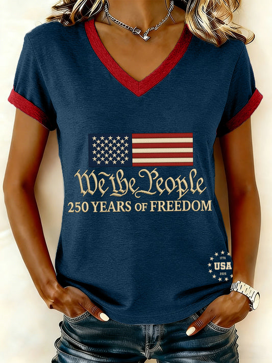 Women's 250th Anniversary Print V-Neck T-Shirt