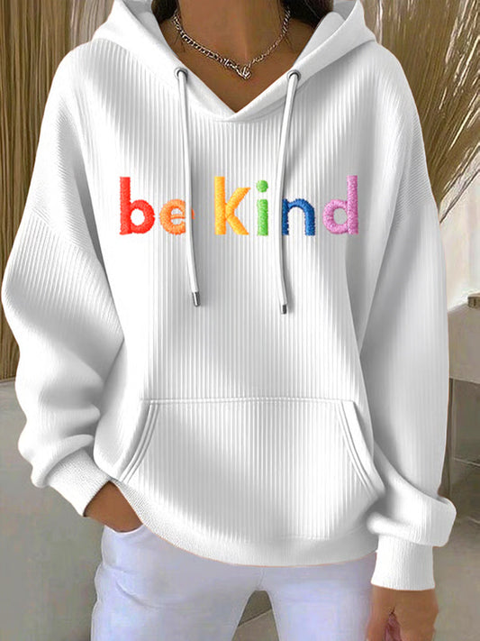 Women's Be Kind Print Casual Hoodie
