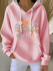 Women's Be Kind Print Casual Hoodie