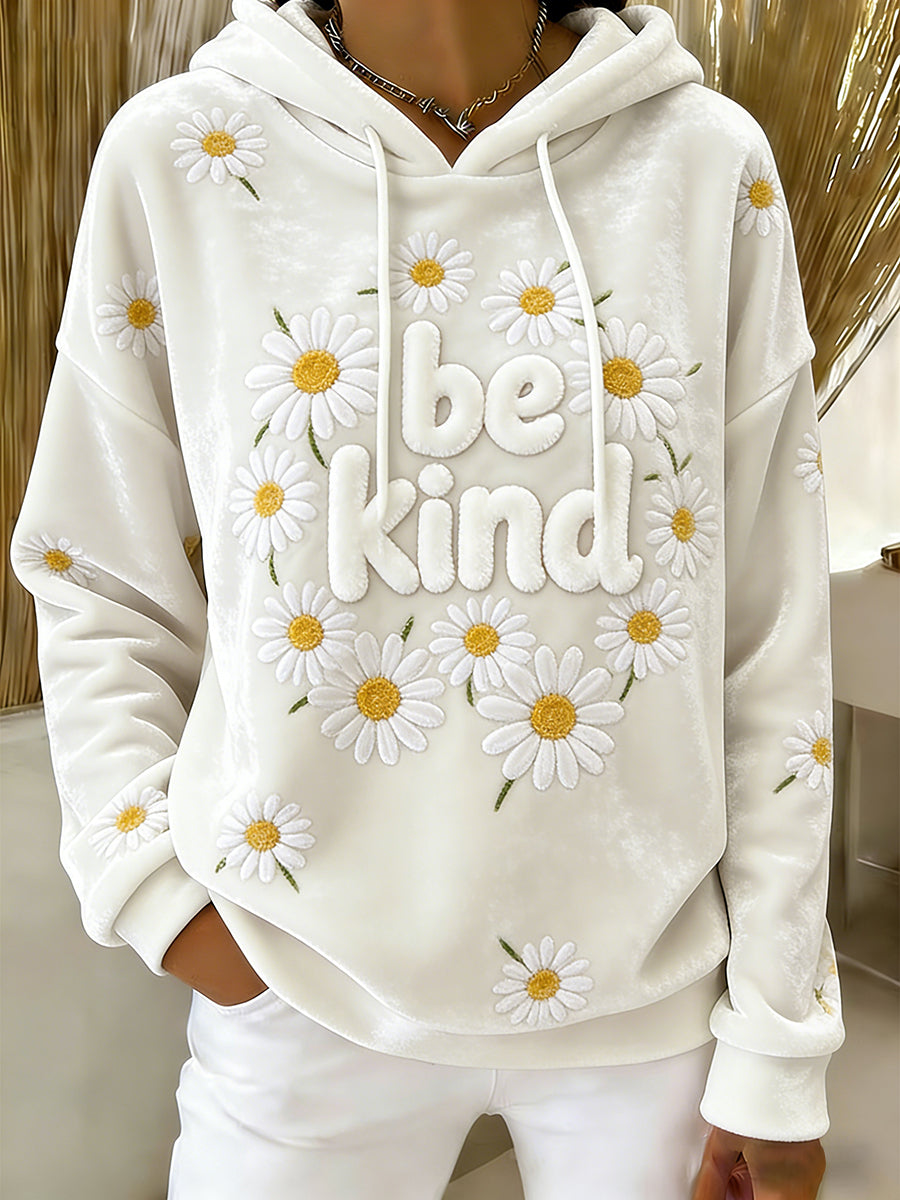Women's Be Kind Print Casual Flannel Sweater