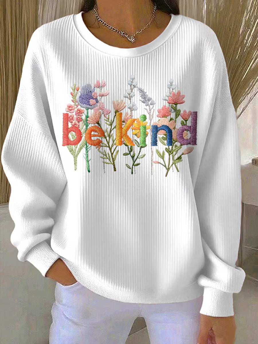 Women's Be Kind Print Casual Sweatshirt