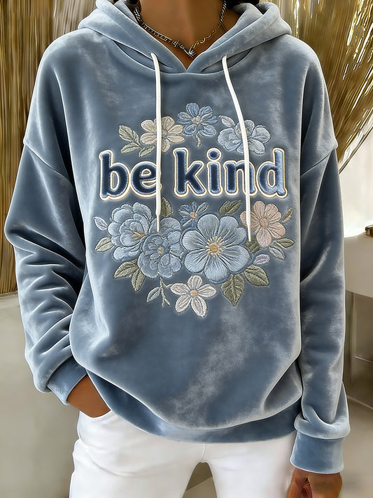 Women's Be Kind Print Casual Flannel Sweater