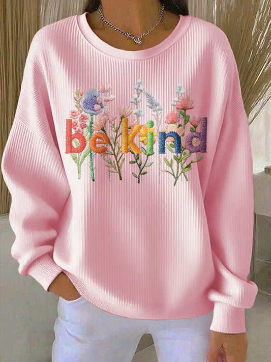 Women's Be Kind Print Casual Sweatshirt