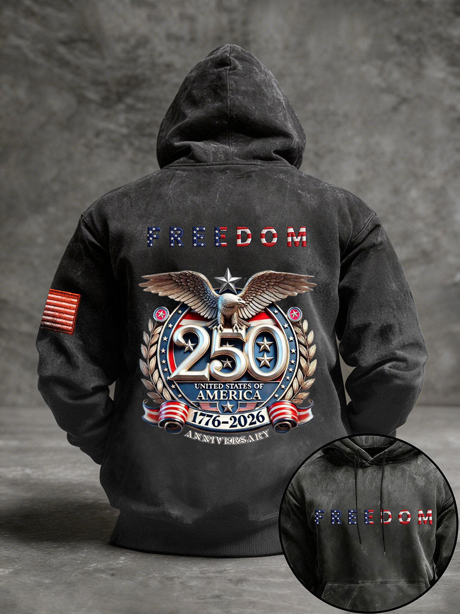 Men's 250th Anniversary Print Casual Hoodie