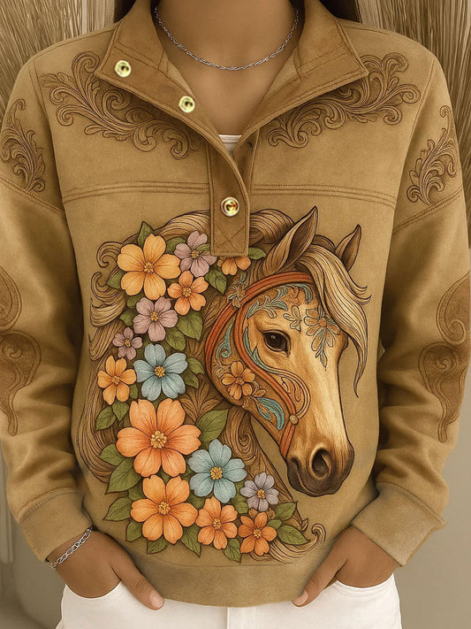 Women's Western Style Art Printed Sweatshirt