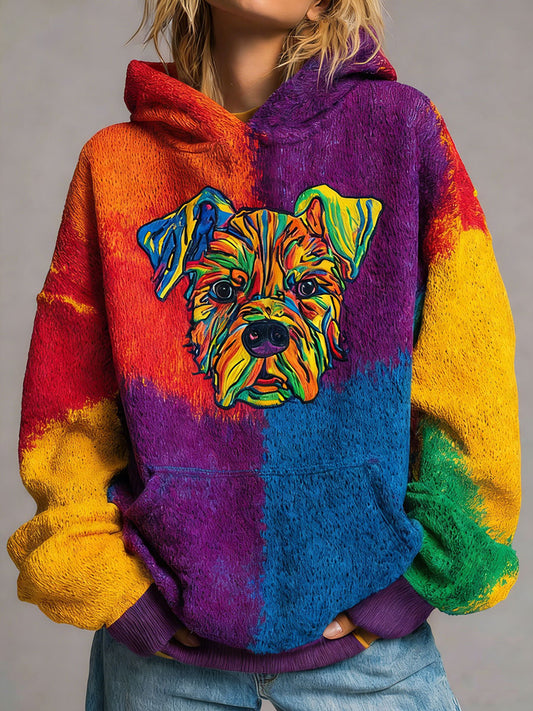 Women's Dog Art Colorful Hoodies
