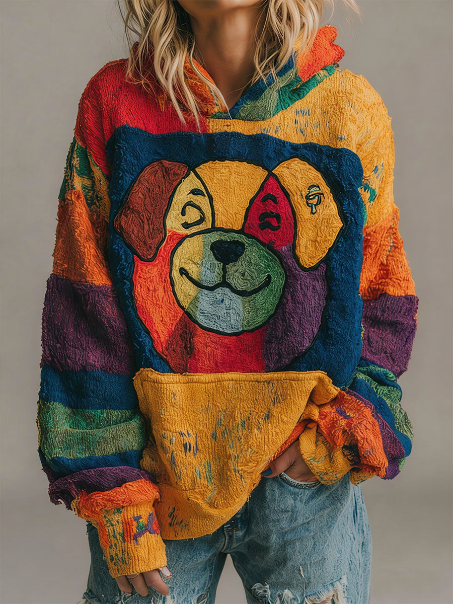 Women's Dog Art Colorful Hoodies