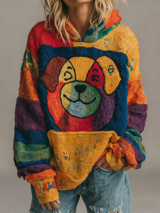 Women's Dog Art Colorful Hoodies