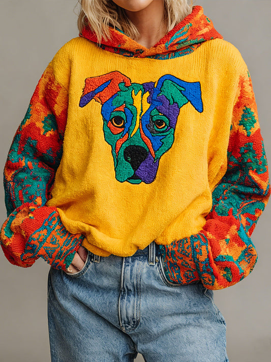Women's Dog Art Colorful Hoodies