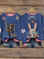 Women's Bunny Football Music Lover Printed Regular Sweatshirt