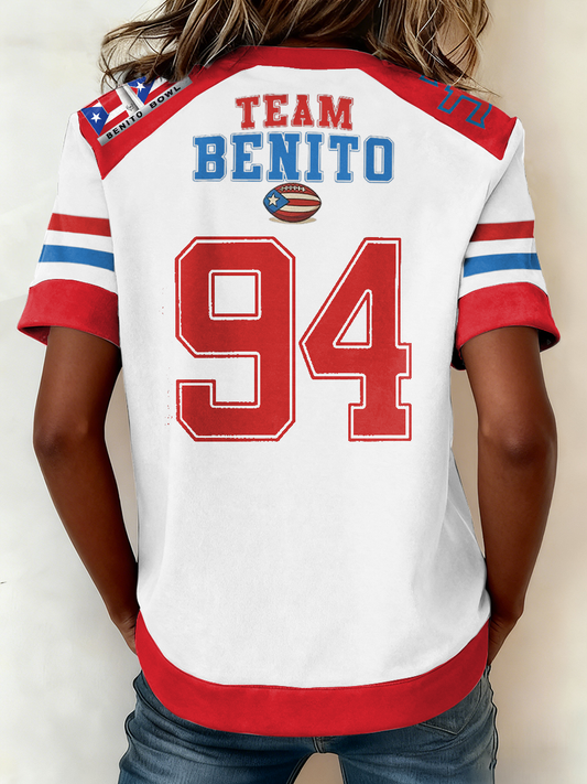 Women's Benito Bowl Music Football Lover Printed T-shirt