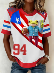 Women's Benito Bowl Music Football Lover Printed T-shirt