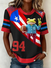 Women's Benito Bowl Music Football Lover Printed T-shirt