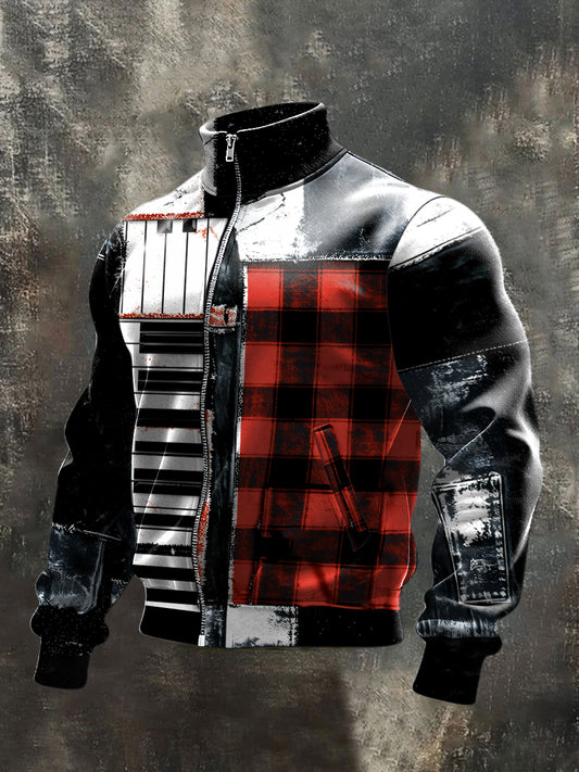 Men's Music Note Art Print Jacket