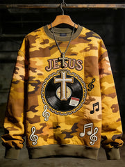 Men's Faith Music Note Crew Neck Sweatshirt