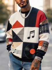 Men's Music Note Crew Neck Sweatshirt