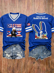 Women's Bunny Football Music Lover Printed short-sleeved T-shirt