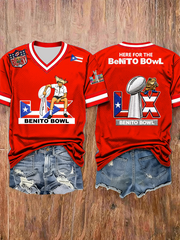 Women's Bunny Football Music Lover Printed short-sleeved T-shirt