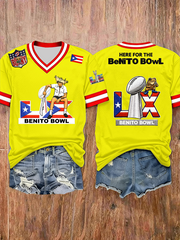 Women's Bunny Football Music Lover Printed short-sleeved T-shirt