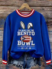 Women's Bunny Football Music Lover Printed Regular Sweatshirt