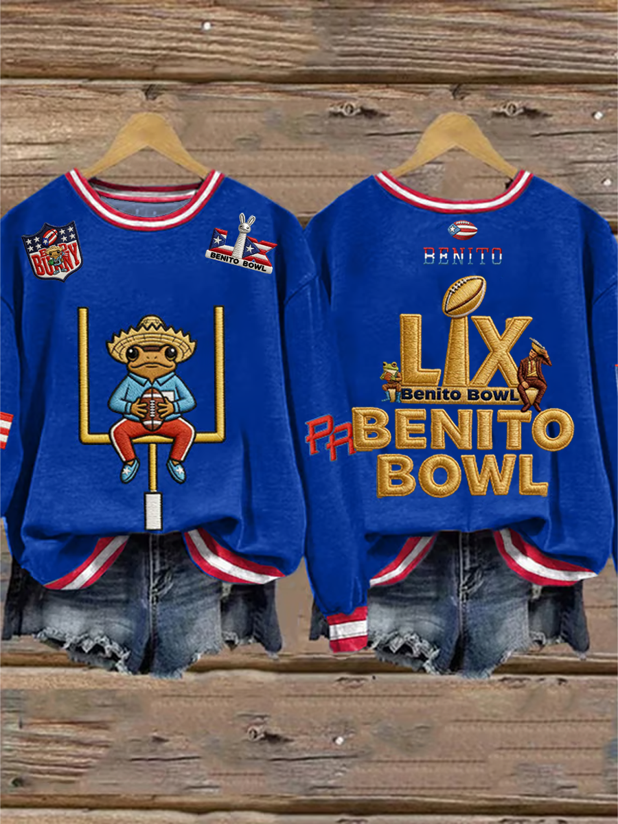 Women's Bunny Football Music Lover Printed Regular Sweatshirt