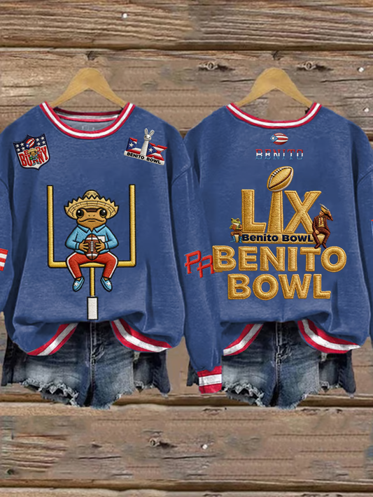 Women's Bunny Football Music Lover Printed Regular Sweatshirt