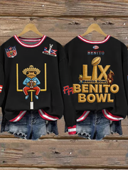 Women's Bunny Football Music Lover Printed Regular Sweatshirt