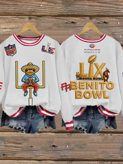 Women's Bunny Football Music Lover Printed Regular Sweatshirt