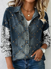 Women's Vintage Leopard Pattern Print Casual Shirt